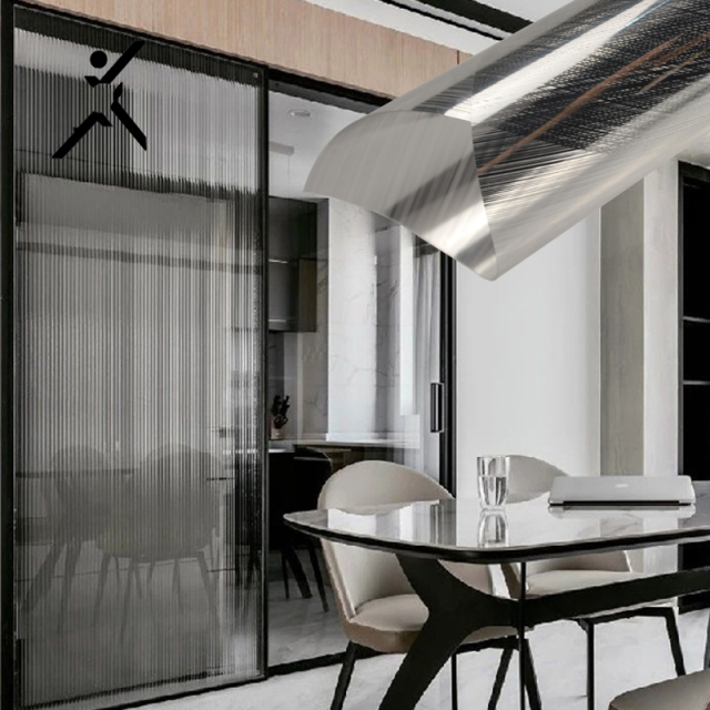 Office peep prevent heat insulation film Silver wire drawing decorative window film