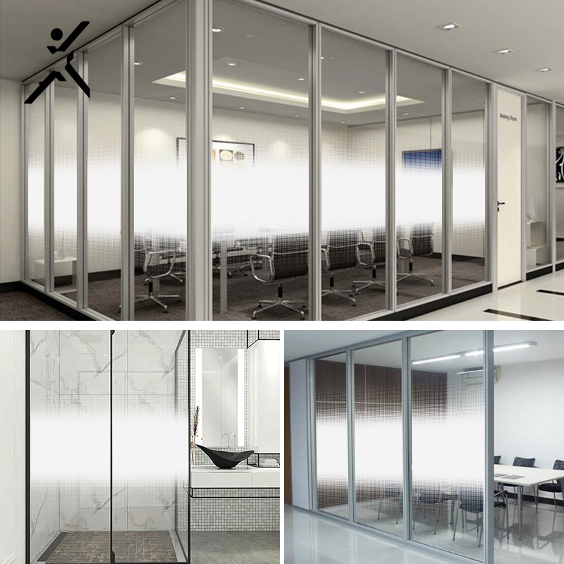 PET Office decorative glass frosted transparent window film White bidirectional dot gradient privacy peeping protective film