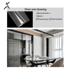 Office peep prevent heat insulation film Silver wire drawing decorative window film