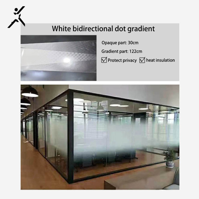 PET Office decorative glass frosted transparent window film White bidirectional dot gradient privacy peeping protective film