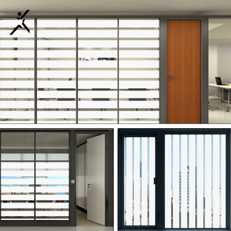 1.52*30M Building Privacy Window Film White strip Glass Opaque Translucent stripe Decoration window Film for office Shower Room