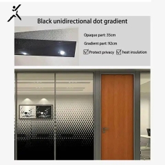 Opaque window tint film Protect privacy sticker White Unidirectional dot gradient office building glass safety film
