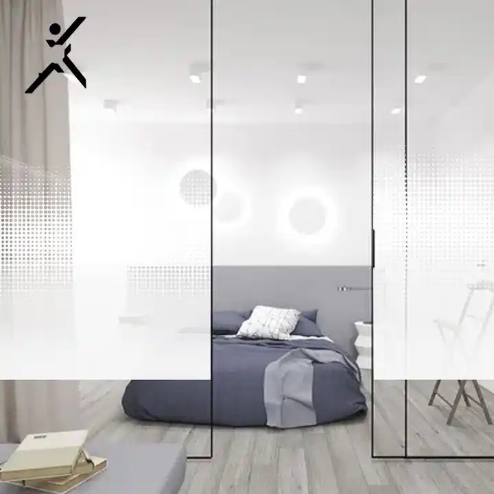 Opaque window tint film Protect privacy sticker White Unidirectional dot gradient office building glass safety film