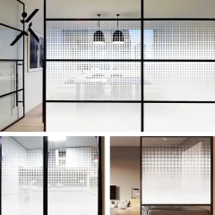 Opaque window tint film Protect privacy sticker White Unidirectional dot gradient office building glass safety film