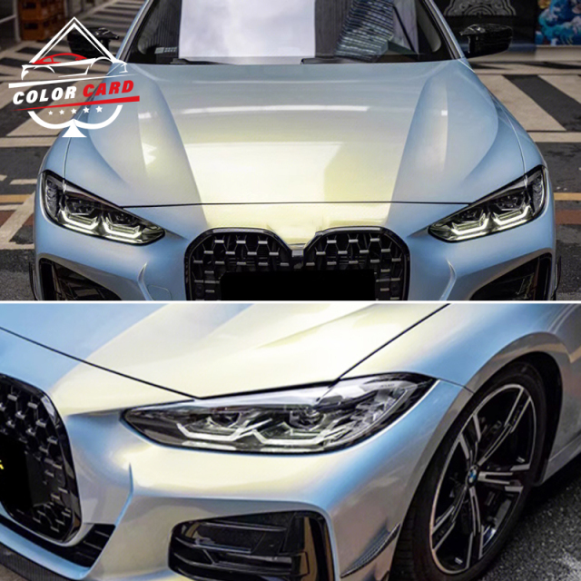 Glossy Yuanfeng Blue Charm Gold Air Bubble Free Waterproof Car Wrapping Vinyl Film Super Bright Metal pvc wrapping film
