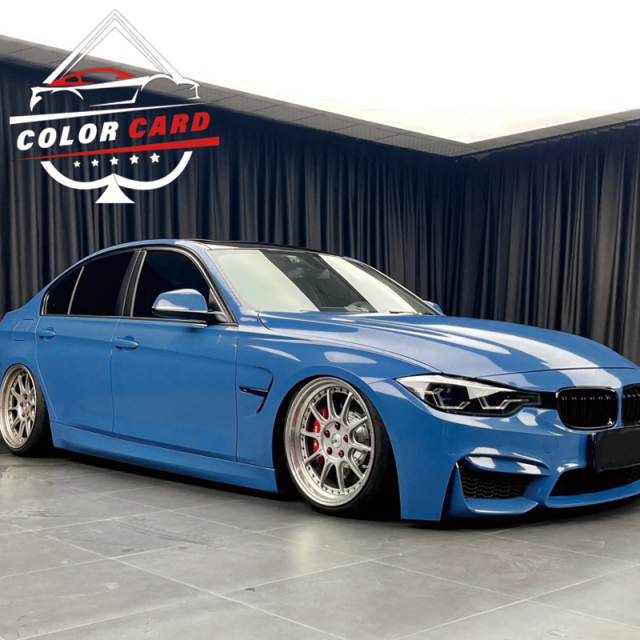 Crystal Abu Dhabi blue Car Wrap Vinyl Film High Bright Glossy Blue vinyl car wrapping film foil for car wrap vinyl