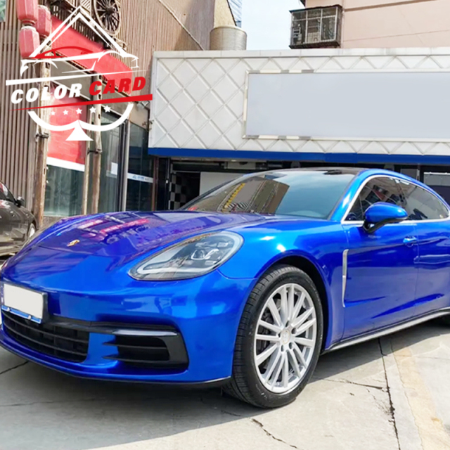 Air Bubble Car Wrap Vinyl Film Crystal sapphire blue glossy blue vinyl wrap film pvc decorative film for car