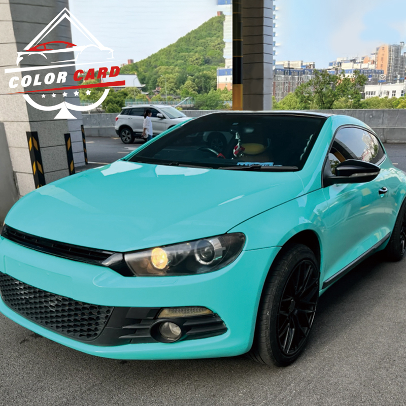 Gloss Scratch proof Tiffanny Car Wrap Vinyl Film Crystal Green Air Bubble vinyl wrap film pvc decorative film for car