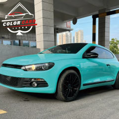 Gloss Scratch proof Tiffanny Car Wrap Vinyl Film Crystal Green Air Bubble vinyl wrap film pvc decorative film for car