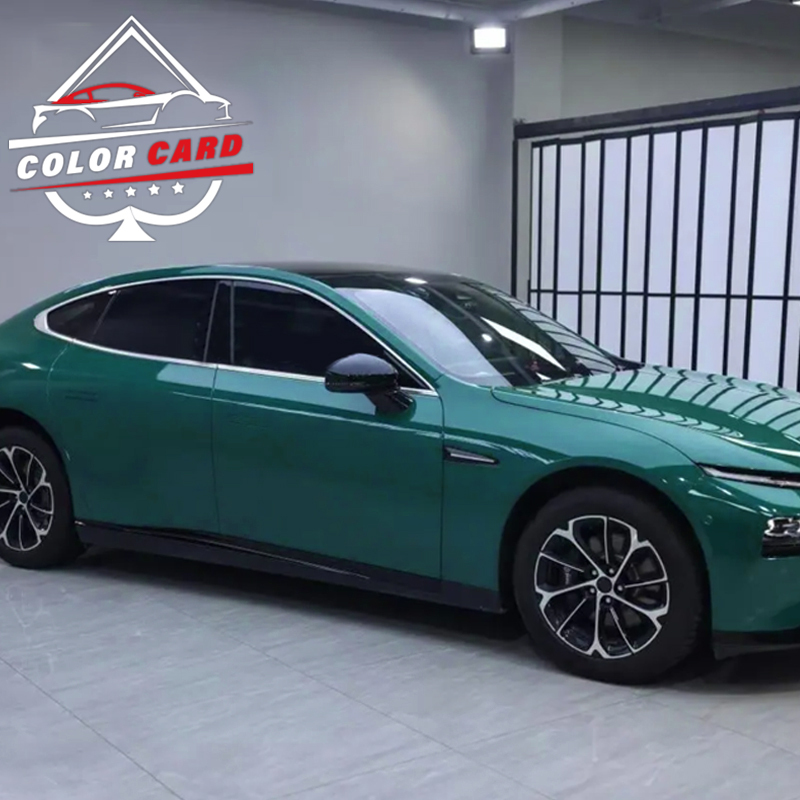 Gloss Scratch proof Car Wrap Vinyl Film Crystal Hell Green Air Bubble vinyl wrap film pvc decorative film for car