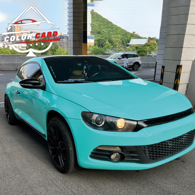 Gloss Scratch proof Tiffanny Car Wrap Vinyl Film Crystal Green Air Bubble vinyl wrap film pvc decorative film for car