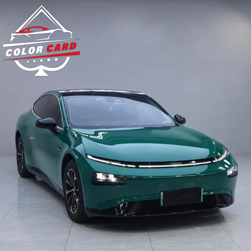 Gloss Scratch proof Car Wrap Vinyl Film Crystal Hell Green Air Bubble vinyl wrap film pvc decorative film for car