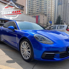 Air Bubble Car Wrap Vinyl Film Crystal sapphire blue glossy blue vinyl wrap film pvc decorative film for car