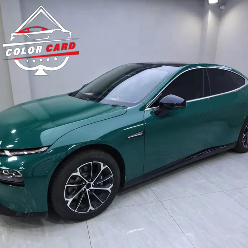 Gloss Scratch proof Car Wrap Vinyl Film Crystal Hell Green Air Bubble vinyl wrap film pvc decorative film for car