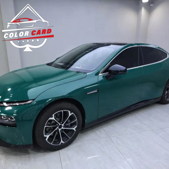 Gloss Scratch proof Car Wrap Vinyl Film Crystal Hell Green Air Bubble vinyl wrap film pvc decorative film for car