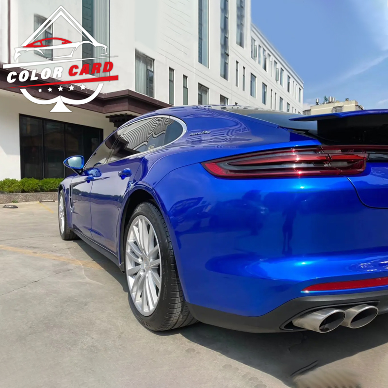 Air Bubble Car Wrap Vinyl Film Crystal sapphire blue glossy blue vinyl wrap film pvc decorative film for car