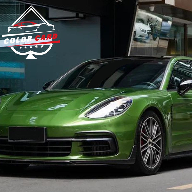 Super Bright Porschee Original Paint Mamba Green Car Wrap Vinyl Metallic Green Car Body Sticker Decorative Films