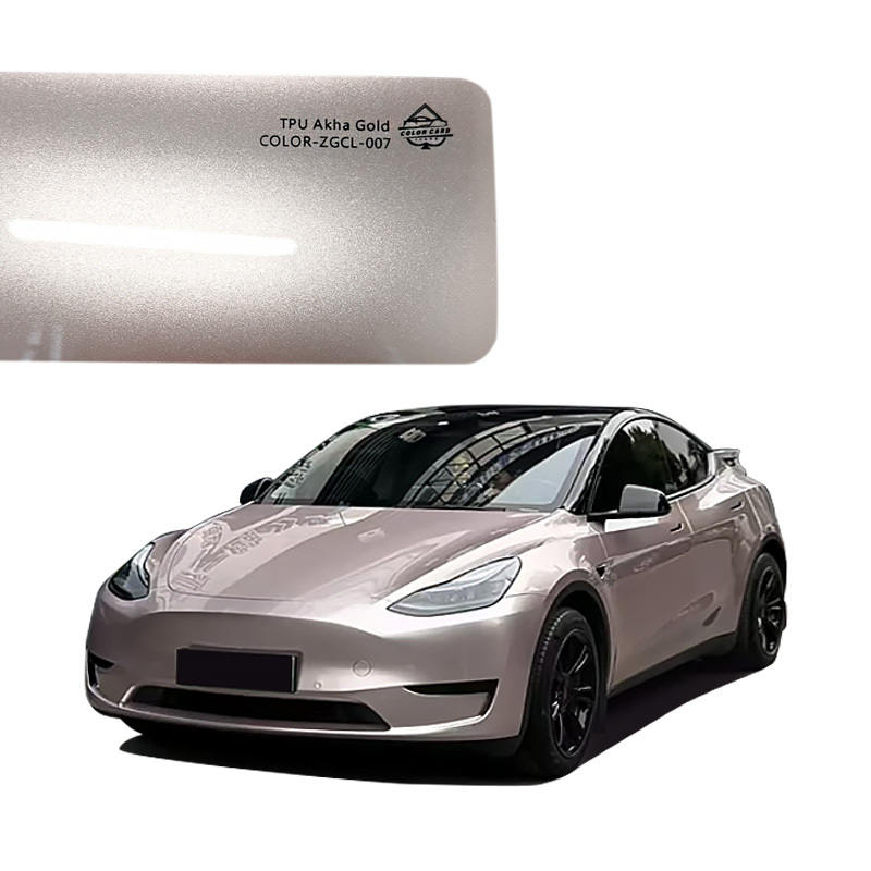Color Card Color TPU PPF TPU Akha Gold Car Wrapping Film Color Changing Car Films Wrap 1.52*15M Car Stickers