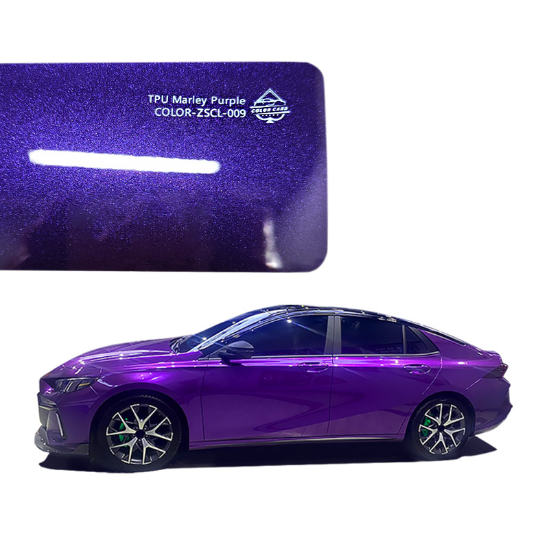 Color Card Wrap Vinyl Sticker Roll TPU Marley Purple Self Healing Paint Protective Film TPU PPF