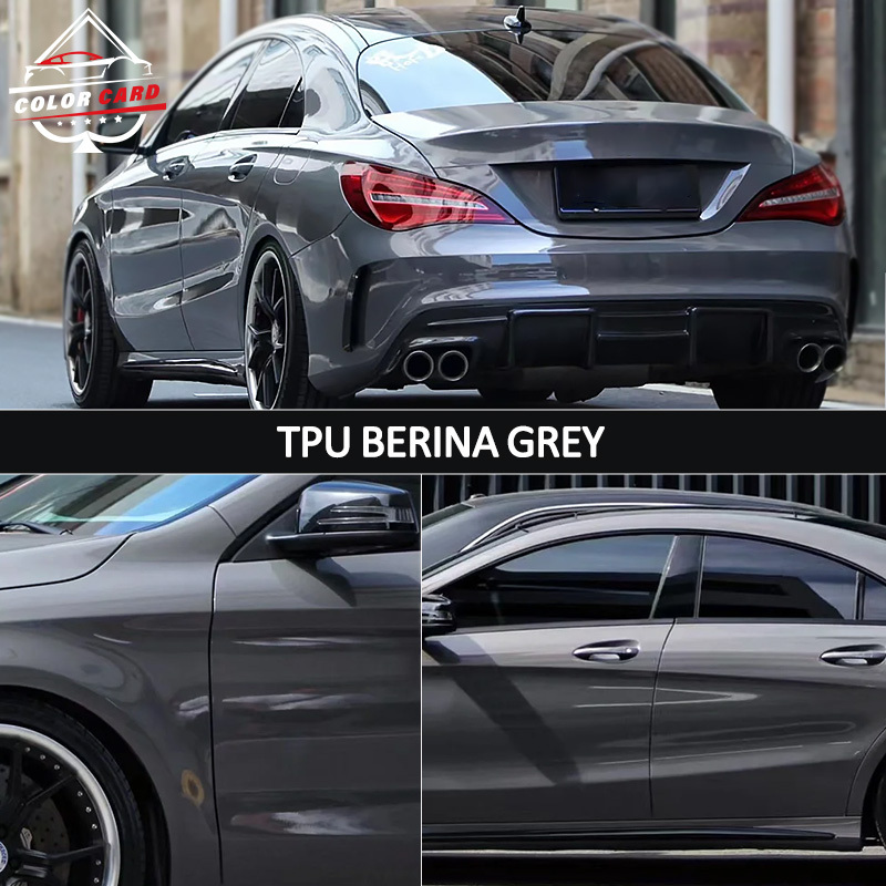 Color Card Berina Grey Colored PPF Film TPU Protective Self Healing Film TPU Anti Scratch Film