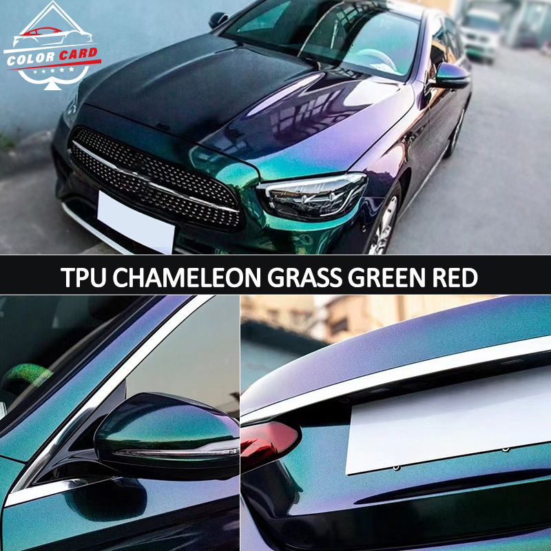 1.52*15m TPU Chameleon Grass Green Red Colored PPF Film TPU Protective Self Healing Film TPU Anti Scratch Film