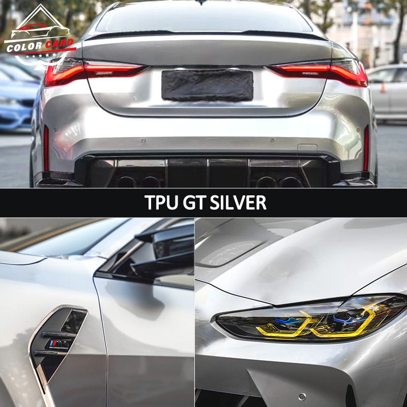Color Card TPU -Gt Silver Colored PPF Film1.52*15m TPU Protective Self Healing Film TPU Anti Scratch Film
