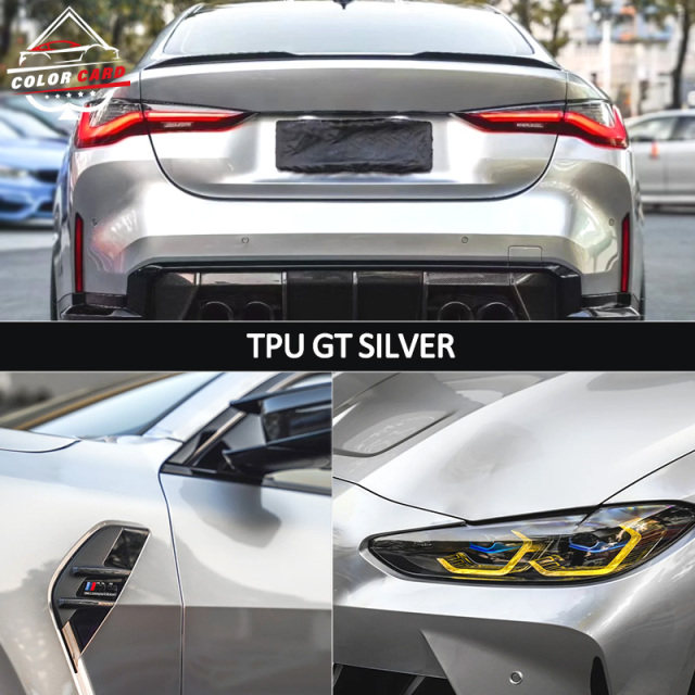 Color Card TPU -Gt Silver Colored PPF Film1.52*15m TPU Protective Self Healing Film TPU Anti Scratch Film