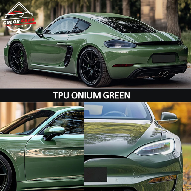 TPU Material Color Film Self Healing Film Color PPF Car Sticker Anti Scratch TPU Forest Green Wrap 1.52*15 M
