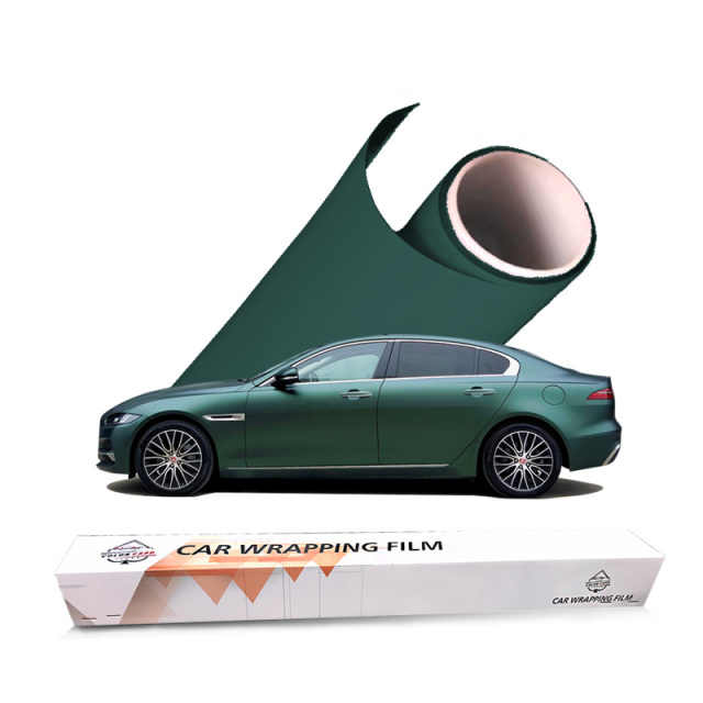 High Quality Self Repairing TPU Metallic Dark Green Matte Vinyl Film Full Car Body Wrap with Anti-Scratch