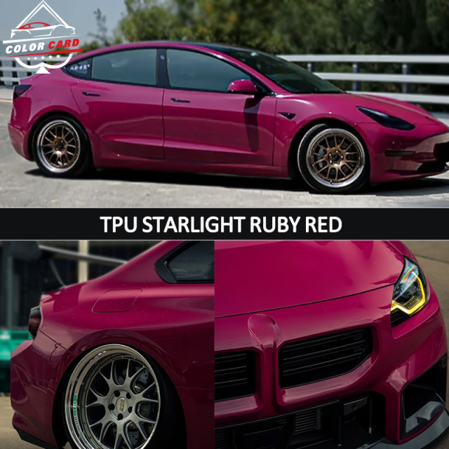 Manufacture Color Card 1.52*15m TPU Changing Color Car Film Car Stickers Red Color PPF TPU Self-healing Auto Film