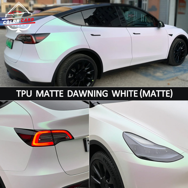 TPU Matte Dawning White Car Vinyl Film Full Car Body Wrap with Anti-Scratch