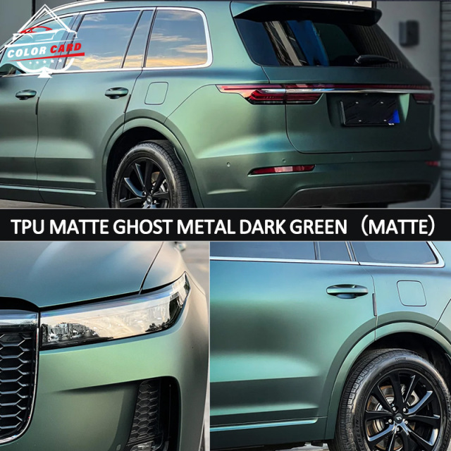 High Quality Self Repairing TPU Metallic Dark Green Matte Vinyl Film Full Car Body Wrap with Anti-Scratch