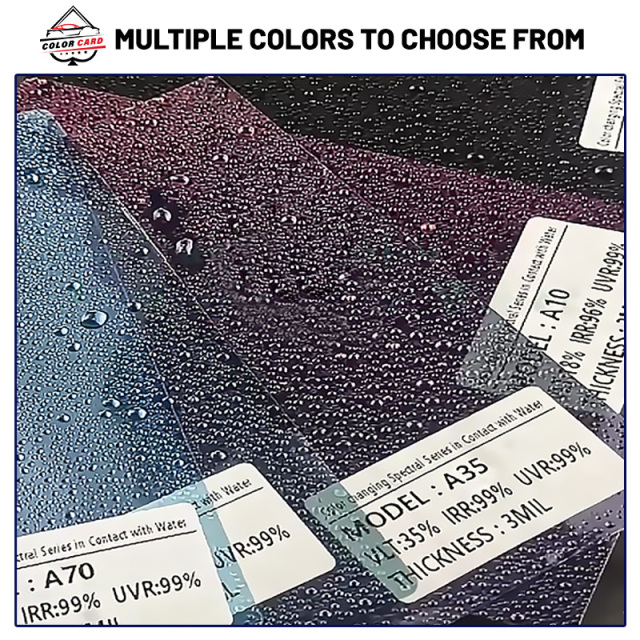 Heat Insulation VIT35% Water Discolored Window Film 5 Years Warranty Change Color Exposed Water Chameleon Car Window Tint Film