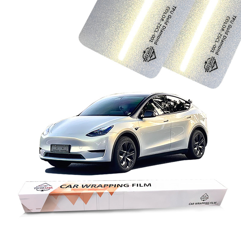 Color Card TPU Diamond Gold Color Changing Film  Car Paint Protective Film PPF for Car Full Body Paint Protective Film