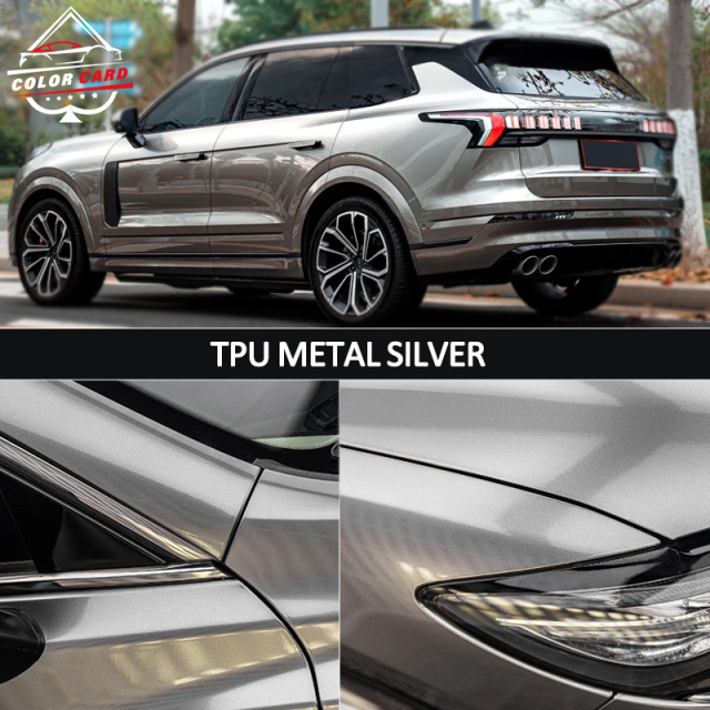 TPU Silver Metal Color Changing Film Car Body Color Changing PPF Paint Protection Film Color PPF Roll Film1.52*15m