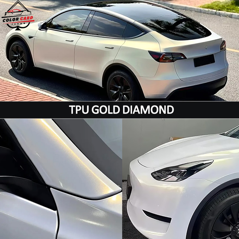 Color Card TPU Diamond Gold Color Changing Film  Car Paint Protective Film PPF for Car Full Body Paint Protective Film