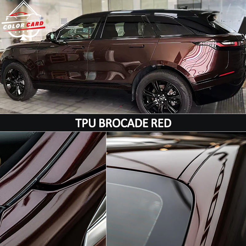 Color Card TPU Car Paint Protective Film Crimson T Color Self Healing Hot Sale High Quality Car Wrapping Film