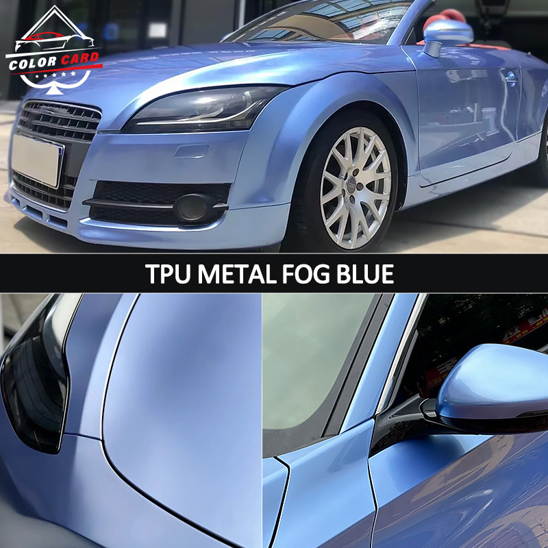 TPU Film Metal Snowband Blue Car Body Color Changing PPF Paint Protection Film Color PPF Roll Film1.52*15m