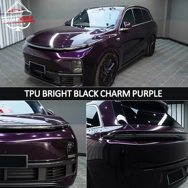Car Wrap Vinyl Car Bright Black Charm Purple Color Films High Quality Air Bubble Free Self-healing Car Wrapping Film