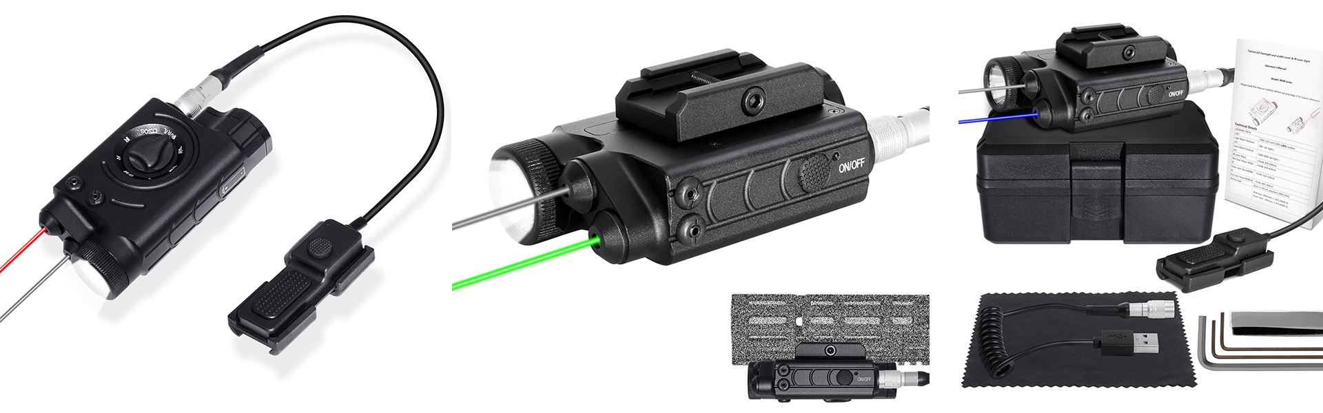 1200 Lumens Flashlight Green/IR Laser Sight Combo Fit Night Vision