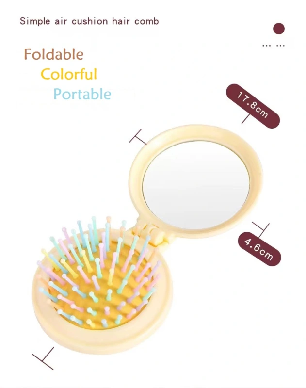 Compact Mirror & Comb for Purse and Travel Pocket Makeup Mirror with Comb, Rectangular with Different Designs Great Gift for Girls 4PCS/PACK