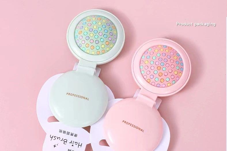 Compact Mirror & Comb for Purse and Travel Pocket Makeup Mirror with Comb, Rectangular with Different Designs Great Gift for Girls 4PCS/PACK
