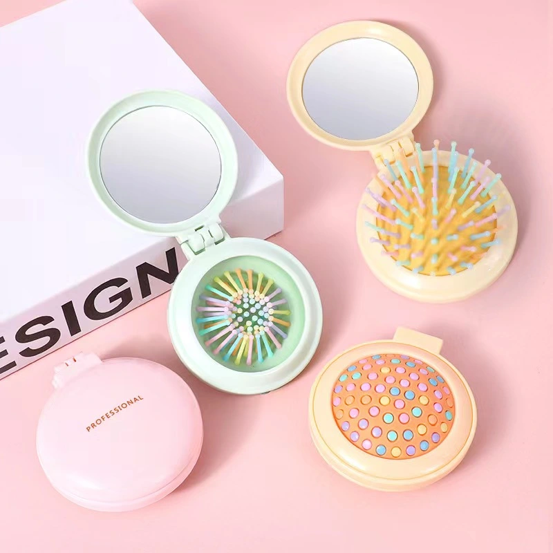 Compact Mirror & Comb for Purse and Travel Pocket Makeup Mirror with Comb, Rectangular with Different Designs Great Gift for Girls 4PCS/PACK