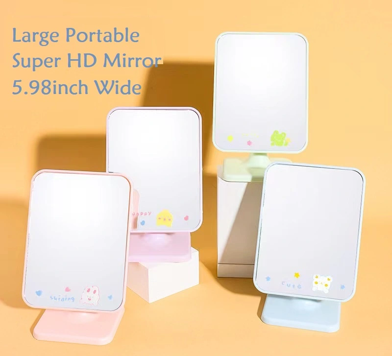 Mirror Large Portable Super HD Mirror Makeup Mirror Hand Free/ Tabletop Detachable Mirror 5.98X8.66 Inch