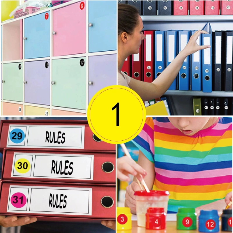 8 Sheets 1 to 50 Number Stickers Vinyl Consecutive Number Stickers Self Adhesive Decal for Indoor and Outdoor Waterproof Labels Number Inventory Stickers (1 Inch per sticker)