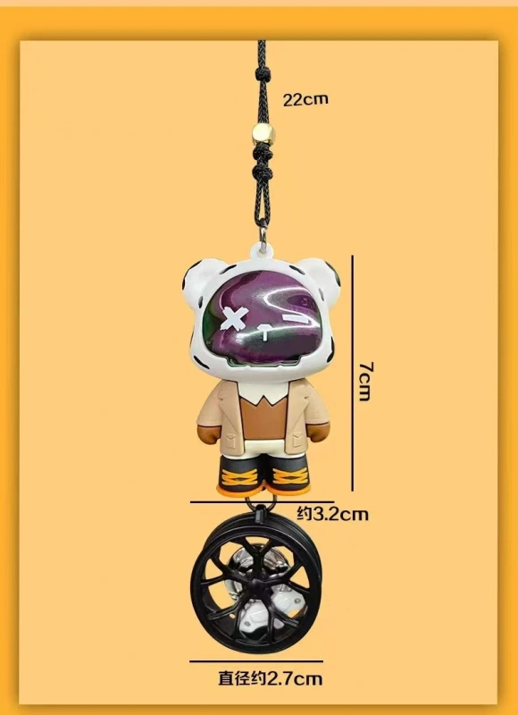 Rear View Mirror Hanging Accessories of Gentleman Bear on Wheel Car Hanging Ornament Pendant Interior Rearview Mirror Decoration