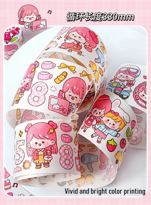 8 Rolls Kawaii Washi Tape Pack, 2m Long Cute Washi Tape Set, Kawaii Tape, Kids DIY Decorative Stickers for Scrapbooking Journaling Art Craft 8 Themes Gifts for Kids