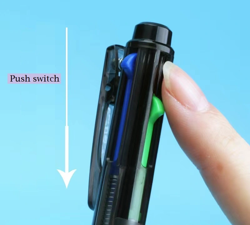 6 Count 4 Colors Ballpen 0.7mm Green Blue Red Black 4-in-1 Ballpen, 4 Assorted Colors Highlighter Ball Pens for Adults Kids Highlighting Pens on Home School Office Supplies (Deli, S313)
