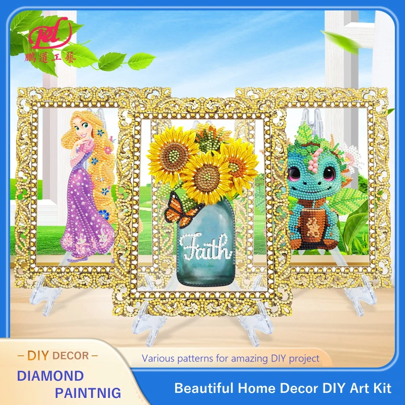 DIY Diamond Painting Kit, Single Sided 5D Diamond Painting DIY Gifts Diamond Painting Ornaments Princess, Vase, Owl, Fish, Rabbit for Desk, Home, Office (Pengdao)