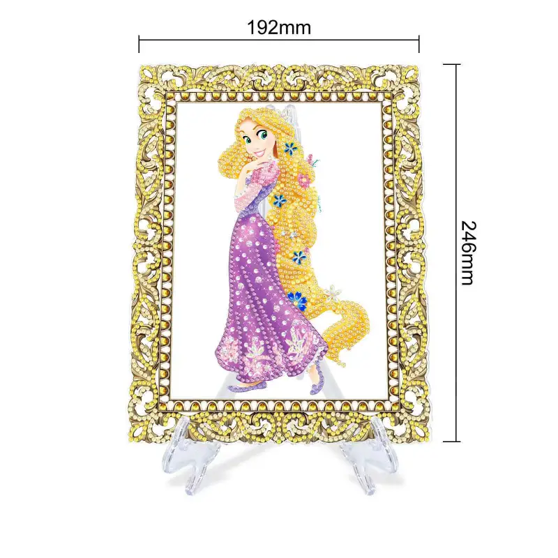 DIY Diamond Painting Kit, Single Sided 5D Diamond Painting DIY Gifts Diamond Painting Ornaments Princess, Vase, Owl, Fish, Rabbit for Desk, Home, Office (Pengdao)